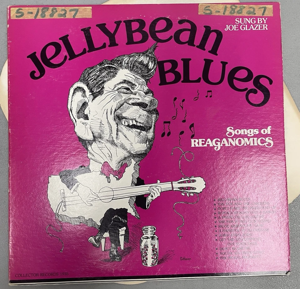 JELLYBEAN BLUES Vintage Vinyl Record By JOE GLAZER Songs Of REAGANOMICS Comedy - Image 1 of 4