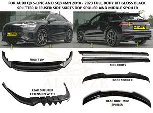 KIT DE CARROCERÍA DIFUSOR DIVISOR FALDONES LATERALES ALERÓN PARA AUDI Q8 S LINE SQ8 4MN 2018+ - Imagen 1 de 20
