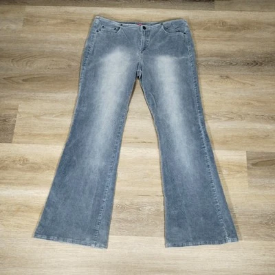 Vintage Mossimo Corduroy Pants Women 15 Gray Blue Flare Bootcut y2k Faded  - Image 1 of 4