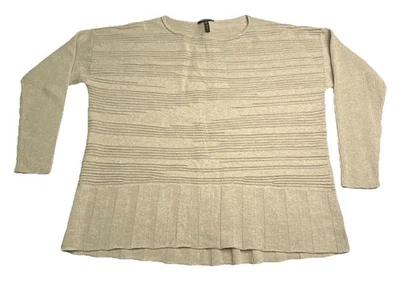 Nuevo sin etiquetas Suéter Pullover Lafayette 148 Nueva York Lana Top Cuello Redondo Talla XL Marrón Foto 1 de 4