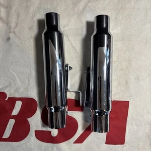 Emgo Chrome Shorty Muffler - 12" Long - Motorcycle Cafe Racer Universal 80-03310 - Picture 1 of 8