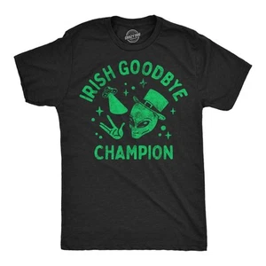 Mens Funny T Shirts Irish Goodbye Champion Sarcastic St Patricks Day Graphic - Picture 1 of 9