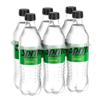 Sprite Zero Sugar Lemon Lime Diet Soda Pop Soft Drinks, 16.9 fl oz, 6 Pack & 2 L - Image 1 of 3