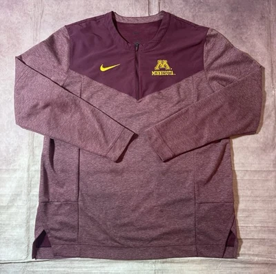 Minnesota Golden Gophers Mens Nike Dri-Fit 1/4 Zip Activewear Mens Maroon Large - Image 1 of 4