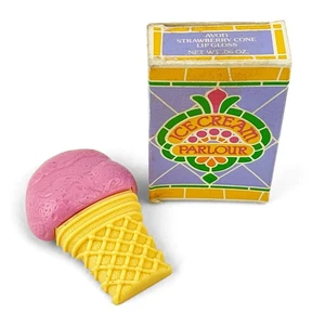 Vintage 1970s Avon ICE CREAM PARLOUR Strawberry CONE Lip Gloss Compact New N Box - Picture 1 of 6