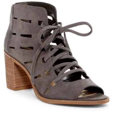 Vince Camuto | Tressa Perforated Lace-Up Heel Sandal | Taupe | Women's 8.5 - Image 1 of 4