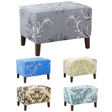 Ottoman Cover Footstool Slipcover Stretch Storage Seat Protector Home Decor