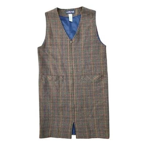 Sag Harbor Womens Wool-Blend Brown Glen Plaid Jumper Dress 6P Zip-Up Vintage - Picture 1 of 7