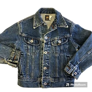 Vtg 70's Lee 153438 Blue Jean Coat Kids Child TRUCKER Denim Jacket USA Made 8 - Picture 1 of 8