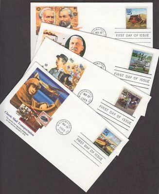 1989 Traditional Mail Delivery Sc 2434 to 2437 FDCs set of 4 Fleetwood cachets - Image 1 of 3