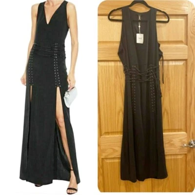 Nuevo con etiquetas Vestido Haute Hippie Para Mujer Filósofos Piedra Crepé Negro Talla 6 Minorista $695 Foto 1 de 4