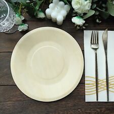 9" NATURAL BIRCH WOODEN Round PLATES Disposable TABLEWARE Party Wedding Dinner