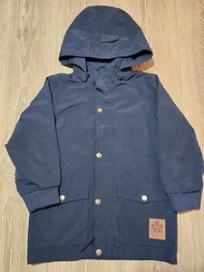 AUTHENTIC Mini Rodini Raincoat Pico Jacket - Dark Blue- 120/ 5T - Unisex 5-6yrs - Picture 1 of 9