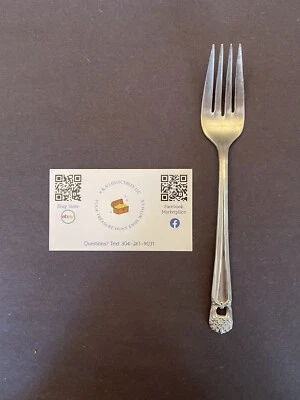 Eternally Yours by 1847 Rogers Plate Silverplate Salad/Dessert Fork 6 3/4" - Image 1 of 2