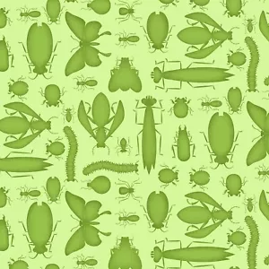 Henry Glass - Bug Bug Bug - Monotone Bugs - Green, Fabric BTY - Picture 1 of 5