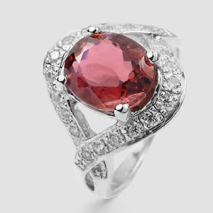 2.70CT PRECIOUS RED TOURMALINE 925 STERLING SILVER FINISH FINE JEWELRY RINGS - Picture 1 of 9