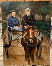 Old World Couple Folk Outsider Original Art Painting By D. A. Peck Idaho Artist