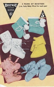 Baby Crochet Patterns for BOOTEES Copy 3 ply Babies 1-6 Months - Picture 1 of 2