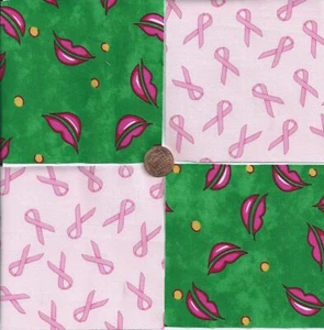 Speak About Breast Cancer Awareness Fabric Squares 100% Cotton osr3 - Picture 1 of 4