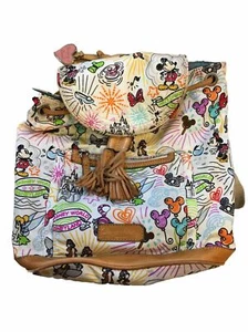 Disney Parks Dooney & Bourke Sketch Character Drawstring Mini Backpack Logo HTF - Picture 1 of 24