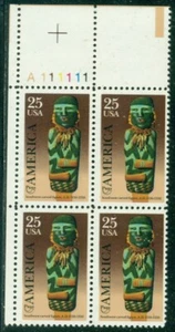 SCOTT # 2426 PLATE BLOCK, PRE-COLUMBIAN AMERICA, MINT, OG, NH, GREAT PRICE! - Picture 1 of 1