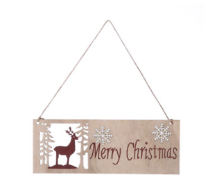 Wooden Merry Christmas Sign 29.5cm x 11cm Wreath Making, Crafts, Christmas