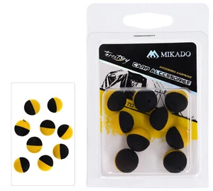 Karpfenangeln Mikado Zig Rig Pop Up Foam 12mm 9 Stk Karpfenrig gelb schwarz  - Picture 1 of 2