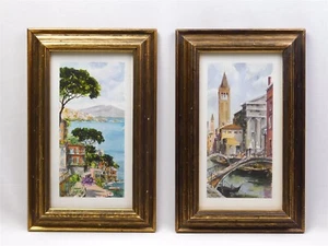2 Vtg TURNER Framed Wall Art Mediterranean Scenes Hollywood Regency 13.5 x 8.5 - Picture 1 of 8