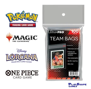 100x Ultra Pro Resealable Team Bags Plastic Clear Sleeves Bag Pokemon TCG MTG OP - Picture 1 of 2