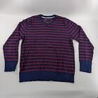 American Eagle Red Blue Striped Sweater Long Sleeve Pullover Mens Size Large