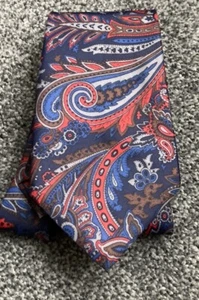 Corbata de cachemira geométrica vintage hecha en Inglaterra para hombre - Imagen 1 de 2
