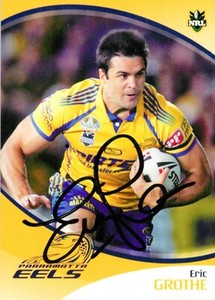 ✺Signed✺ 2009 PARRAMATTA EELS NRL Card ERIC GROTHE Daily Telegraph