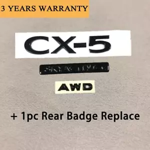 4pcs Gloss Black For 2023-2024 CX-5 AWD SKYACTIV G Emblem + Rear Badge Replace - Foto 1 di 6