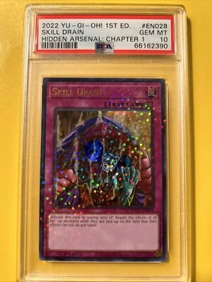 YuGiOh SKILL DRAIN HAC1-EN028🔥PSA 10 GEM🔥1st EDITION-2022 PARALLEL ULTRA RARE - Image 1 of 4