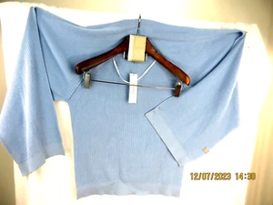 CALVIN KLEIN MACY'S SZ ONE SIZE NWT Rayon/Poly/Nylo Blue Open Sweater Scarf Wrap - Picture 1 of 15