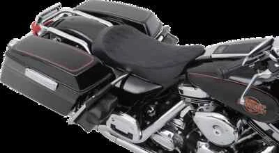 DS Black Double Diamond Stitch Low Solo Seat for Harley Road King 97-07 - Image 1 of 4