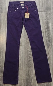 Vintage Denim Of Virtue Low Rise BootCut Jeans Colorful Purple Women's Size 24 - Picture 1 of 10