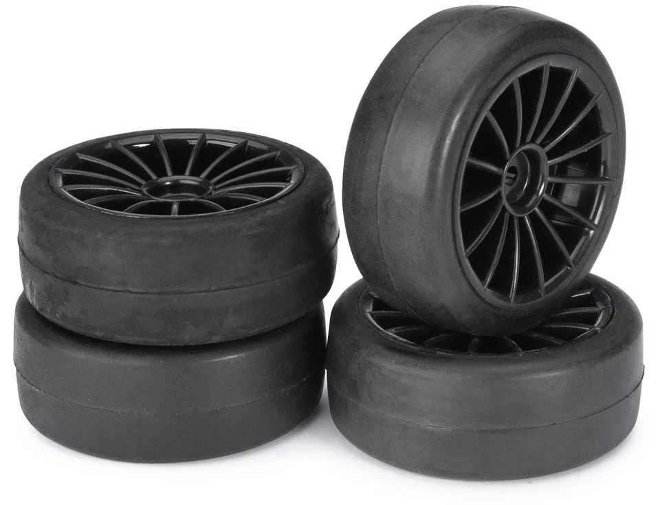 Absima Räderset 1:10 Onroad Kompletträder 4 Stück Slick 20-Speichen Schwarz - Bild 1 von 1