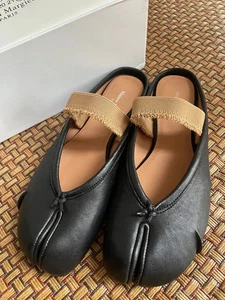 Zapatos de ballet Maison Margiela Tabi 38. Cuero vintage con caja usado Japón Fs - Imagen 1 de 6