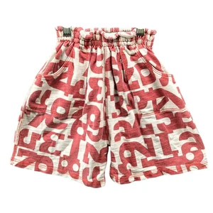 Misha & Puff Girls 3T-4T Sweat Shorts Pull On Pink Ivory Organic Pima Cotton - Picture 1 of 5