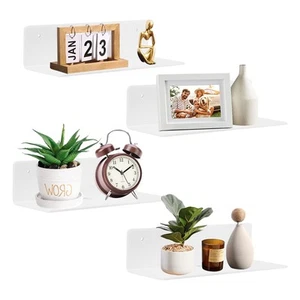 9 Inch Acrylic Floating Shelf No Drill Adhesive Wall Shelf Set of 4 for Funko... - Picture 1 of 7