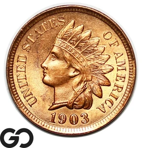 1903 Indian Head Cent Penny, Gorgeous, Solid Gem, Brilliant Uncirculated++ - Picture 1 of 3