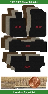 Juego de alfombrillas de lujo personalizadas para Chevrolet Astro 1985-2005 con logotipo (4 piezas) #8DG Foto 1 de 4