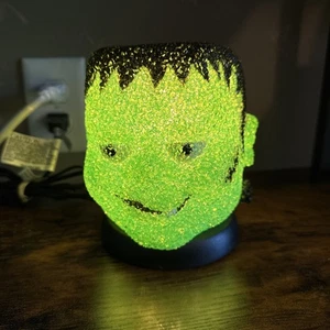 Vintage Halloween Melted Plastic Popcorn Frankenstein Lamp Night Light WORKS - Picture 1 of 8