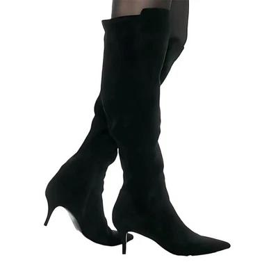 NUEVAS Botas hasta la rodilla Charles David para mujer negras atípicas de gamuza sintética talla 6  Foto 1 de 4