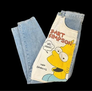 Vintage 90s women’s jeans Bart Simpson stick shift clothing co. 1990 size 4/5 - Picture 1 of 6