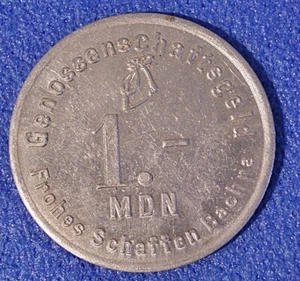 06 001 DDR Genossenschaftsgeld 1,- MDN (LPG) Frohes Schaffen Bachra (bei Erfurt - Bild 1 von 2