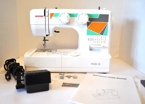JANOME MOD-15 Easy-to-Use Sewing Machine 15 Stitches w/Foot Pedal/Manual WORKS - Picture 1 of 7