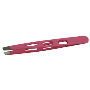 Pink Slant Tip Tweezers Pink Color Facial Eyebrow Hair Removal Beauty Tools 6/PK - Picture 1 of 5