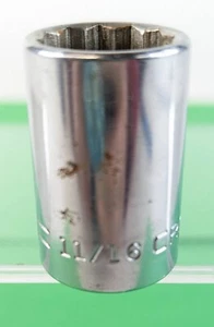 Enchufe de colección Craftsman 11/16" poco profundo 1/2" unidad 12 puntos - SERIE V - EE. UU. - Imagen 1 de 7